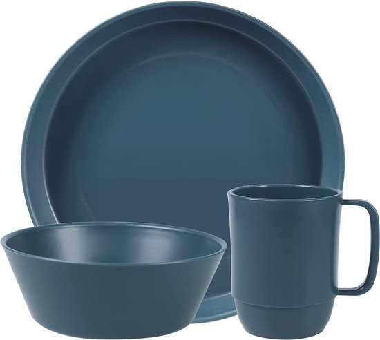 66 Stuks Onbreekbare Serviessets Voor 6 Personen, Plastic Borden En Kommen Set Lichtgewicht Kleurrijke Kampeerborden Kommen Kopjes Bestekset Vorken Kinderserviesset 603672870