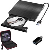 Externe Draagbare Optische DVD-Speler - USB 3.0 Aansluiting - Plug-and-Play Gemak - Draagbaar Ontwerp - Compatibel met Windows en Mac - Slank en Duurzaam - Ideaal voor Onderweg en Thuisgebruik