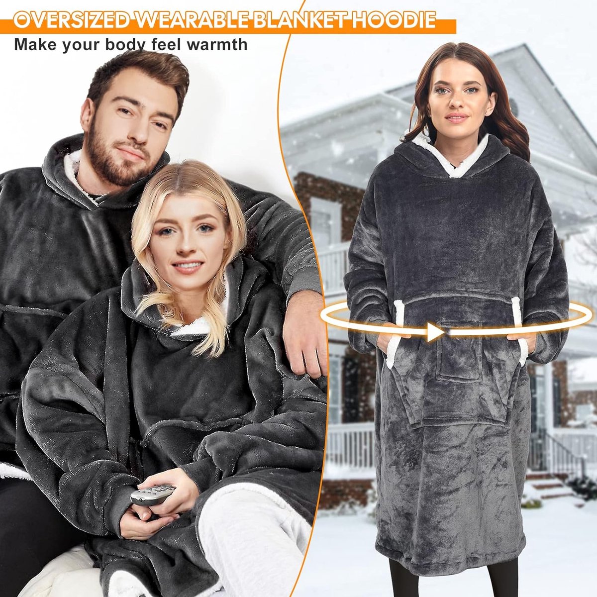 Luxe knuffeltrui hoodiedeken