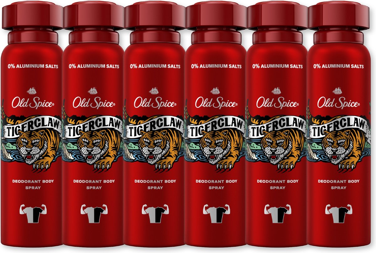 Goedkoopste Old Spice Tigerclaw deodorant / bodyspray 6 x 150