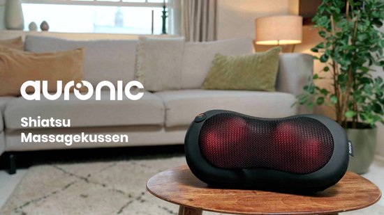 Auronic Draadloos Shiatsu Massage kussen - Elektrisch Nek en Rug Massage Apparaat - Infrarood Warmte Functie - Nekmassage - Zwart