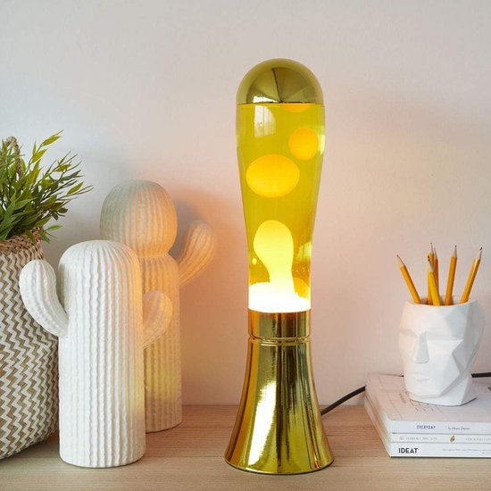 Lavalamp - Oranje & Goud - 45 cm - Lava Lamp - Lavalampen