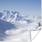 Poster Alpen - Sneeuw - Berg - 30x30 cm