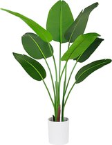 Plantes artificielles de Groot 120 cm, Plantes artificielles avec 8 feuilles, fausses plantes artificielles d'intérieur et d'extérieur, plante tropicale artificielle en plastique pour chambre à coucher, bureau, Jardin , décoration de fête de mariage