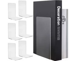 Ruhhy Transparante Boekensteunen: Elegante Oplossing voor Boekenopslag - 6 stuks