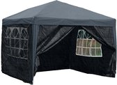2.5x2.5m Pop Up Gazebo Geen Zijden Tuin Party Tent Stalen Benen Waterdicht Dak Evenement Shelter, Grijs