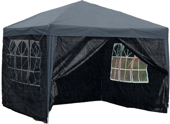 VOUNOT 3x3m Heavy Duty Gazebo with 4 Sides, Pop Up Gazebo Fully Waterproof Party Tent with Roller Bag and Leg Weights, Green