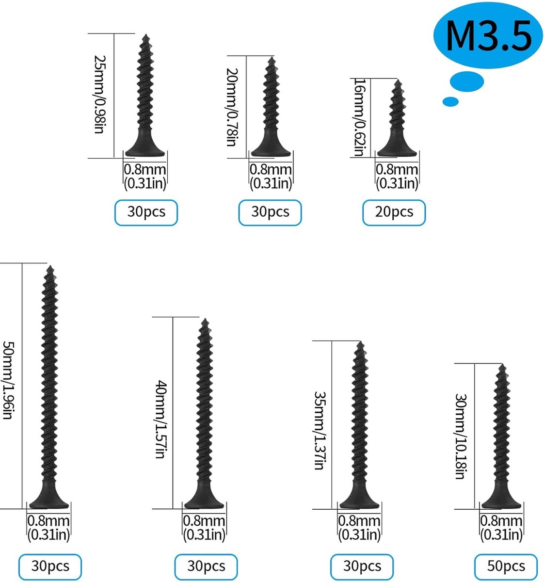 schroeven - zelftappende schroeven-assortimentset, 220stuks