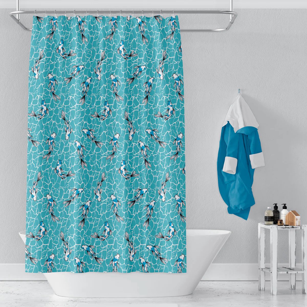 Casabueno 4352 - Douchegordijn - Badkamer Gordijn - Waterdicht - Anti Schimmel -Wasbaar en Duurzaam - Blauw