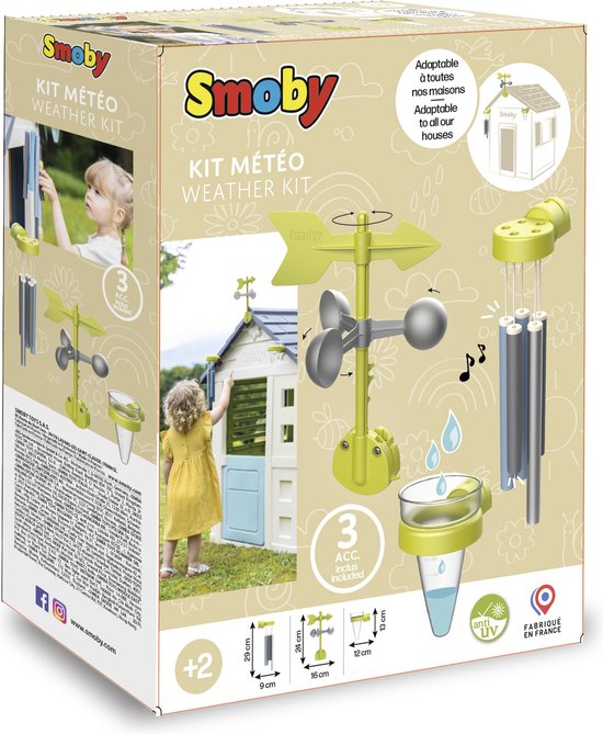 Smoby - Weerkit - Weersvoorspellingen - Windwijzer - Regenmeter- Speelhuis