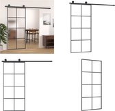 vidaXL Schuifdeur met beslag 90x205 cm ESG-glas en aluminium - Schuifdeur - Schuifdeuren - Glazen Schuifdeur - Interne Schuifdeur