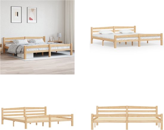 vidaXL Bedframe massief grenenhout 200x200 cm - Bedframe - Bedframe - Bed Frame - Bed Frames