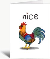 Nice cock - Valentijnskaart inclusief envelop - Liefde - Haan - Grappig - Humor - Engels - Woordgrap - Sexy