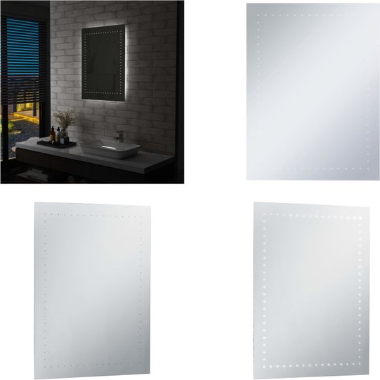vidaXL Miroir de salle de bain LED 60x80 cm - Miroir de salle de bain - Miroirs de salle de bain - Miroir de maquillage - Miroirs de maquillage