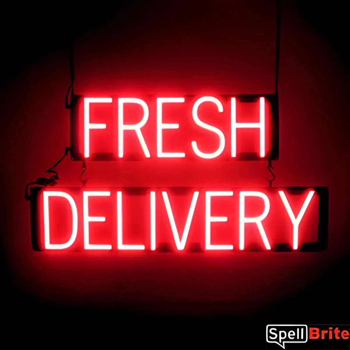 FRESH DELIVERY - Lichtreclame Neon LED bord verlicht | SpellBrite | 72 x 38 cm | 6 Dimstanden - 8 Lichtanimaties | Reclamebord neon verlichting