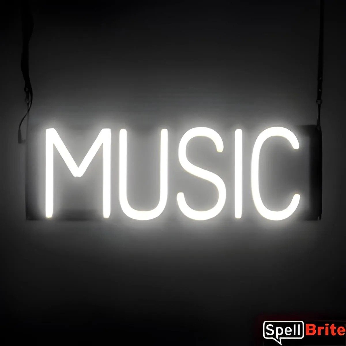 MUSIC - Lichtreclame Neon LED bord verlicht | SpellBrite | 49 x 16 cm | 6 Dimstanden - 8 Lichtanimaties | Reclamebord neon verlichting