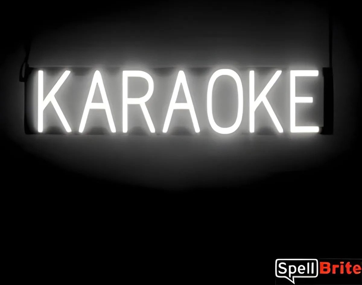 KARAOKE - Lichtreclame Neon LED bord verlicht | SpellBrite | 73 x 16 cm | 6 Dimstanden - 8 Lichtanimaties | Reclamebord neon verlichting
