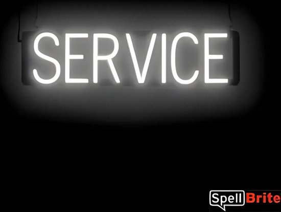 SERVICE - Lichtreclame Neon LED bord verlicht | SpellBrite | 63 x 16 cm | 6 Dimstanden - 8 Lichtanimaties | Reclamebord neon verlichting