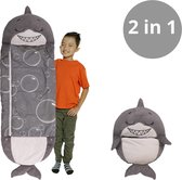 Gigoteuse - Gigoteuse enfant - Oreiller et sac de couchage 2 en 1 - Gigoteuse Enfants - Requin - Shark - Jusqu'à 7 ans - Multifonction - 134x50cm