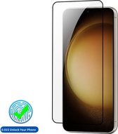 Screenprotector geschikt voor Samsung S24 Plus - Vingerscan Fingerprint Compatible Beschermglas Tempered Glass - Samsung Galaxy S24Plus Screen Protector Full Cover - Voor gebruik met Vingerscan