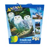 3D Animal dieren Puzzle- 3 in 1 box- 3 puzzles- Uilen en Adelaars- 48 en 63 stukjes