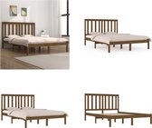 vidaXL Bedframe massief grenenhout honingbruin 120x200 cm - Bedframe - Bedframes - Tweepersoonsbed - Bed