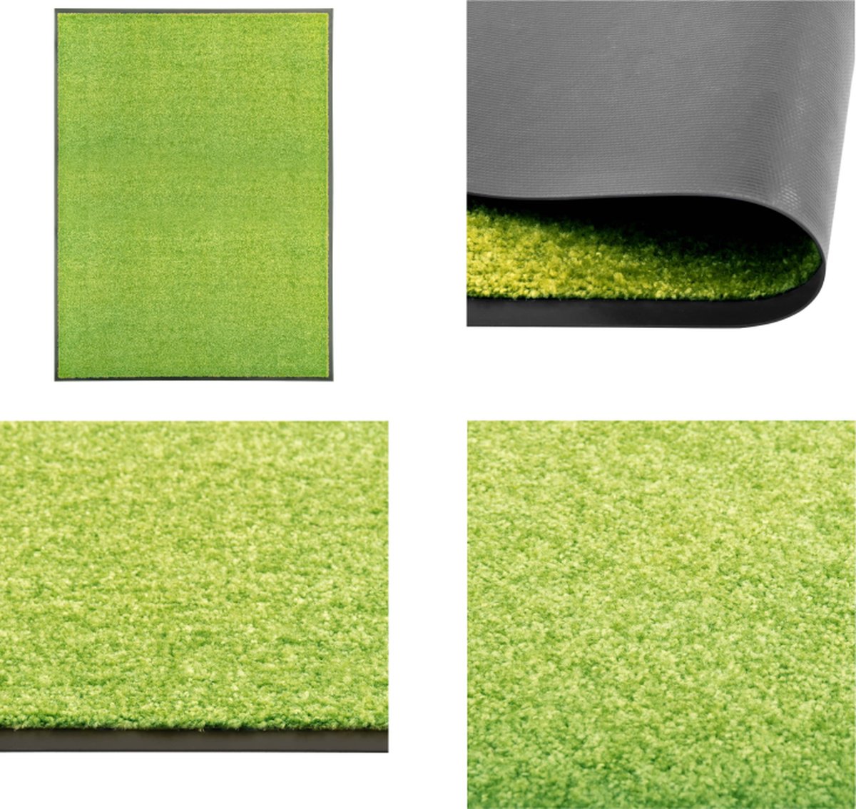 VidaXL Deurmat wasbaar 90x120 cm groen Mat Matten Deurmat Deurmatten