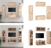vidaXL Tv-meubelen 6 st massief grenenhout - Tv-kast - Tv-kasten - Tv-meubel - Hifi-meubel