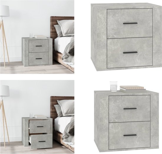 Nachtkastjes 2 st 40x30x40 cm spaanplaat betongrijs kopen