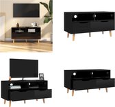 vidaXL Tv-meubel 90x40x48-5 cm spaanplaat hoogglans zwart - Tv-kast - Tv-kasten - Tv-standaard - Tv-standaarden