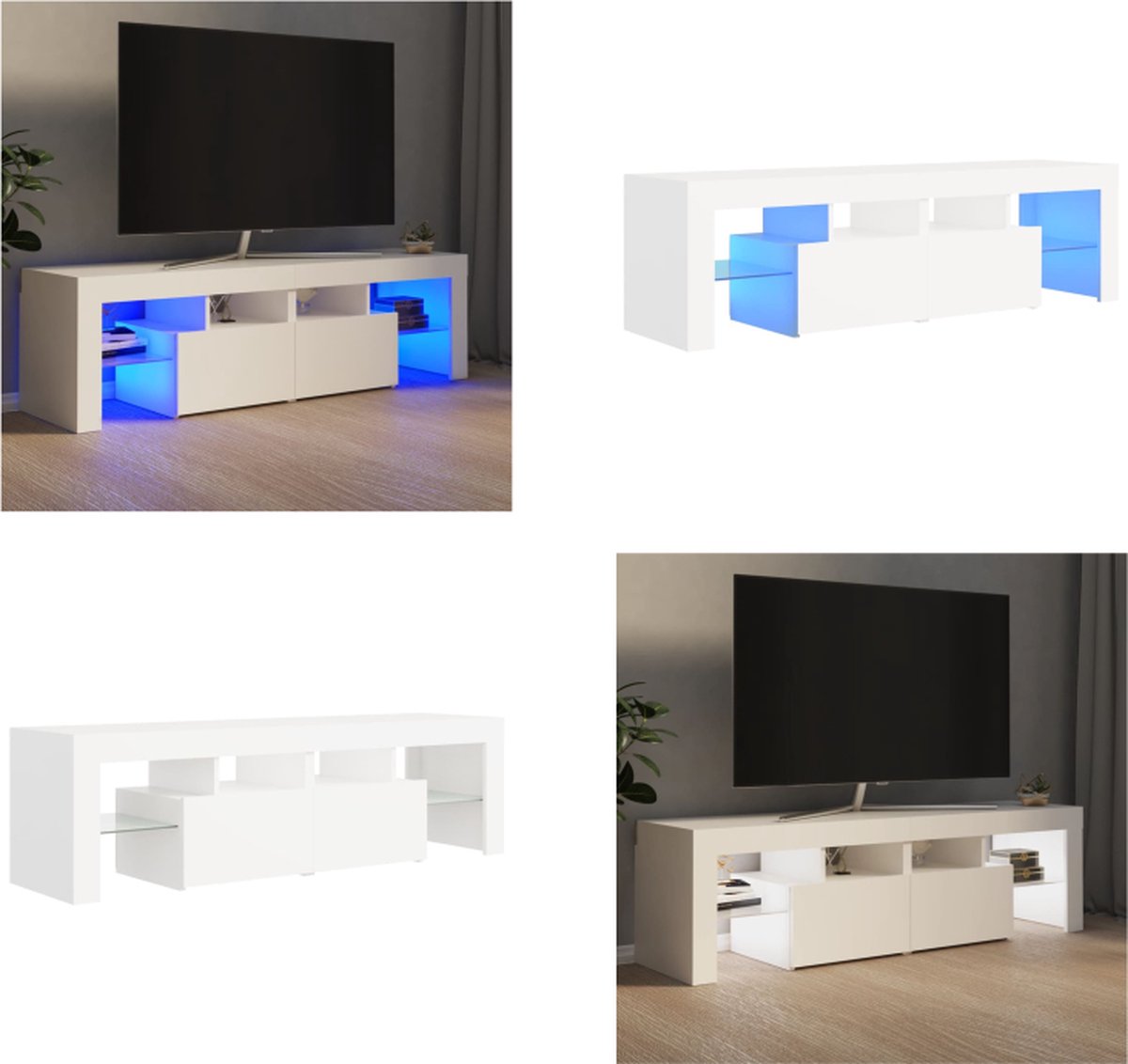 vidaXL Tv-meubel LED-verlichting 140x36,5x40 cm gerookt eikenkleurig