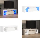 vidaXL Tv-meubel met LED-verlichting 140x36-5x40 cm wit - Tv-kast - Tv-kasten - Tv-meubel - Hifi-meubel