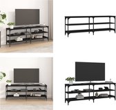 vidaXL Tv-meubel 140x30x50 cm bewerkt hout zwart - Tv-kast - Tv-kasten - Tv-meubel - Hifi-meubel