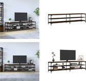 vidaXL Tv-meubel 200x30x50 cm bewerkt hout metaal bruineikenkleurig - Tv Meubel - Tv Meubels - Tv Wandmeubel - Tv Tafel