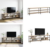 vidaXL Tv-meubel 180x30x50 cm bewerkt hout metaal sonoma eikenkleurig - Tv Meubel - Tv Meubels - Tv Wandmeubel - Tv Tafel