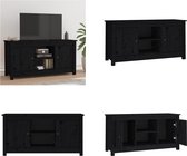 vidaXL Tv-meubel 103x36-5x52 cm massief grenenhout zwart - Tv-kast - Tv-kasten - Tv-meubel - Hifi-meubel