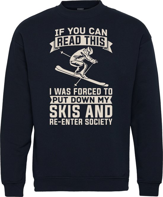 Sweater If You Can Read This | Apres Ski Verkleedkleren | Fout Skipak | Apres Ski Outfit | Navy | maat XS