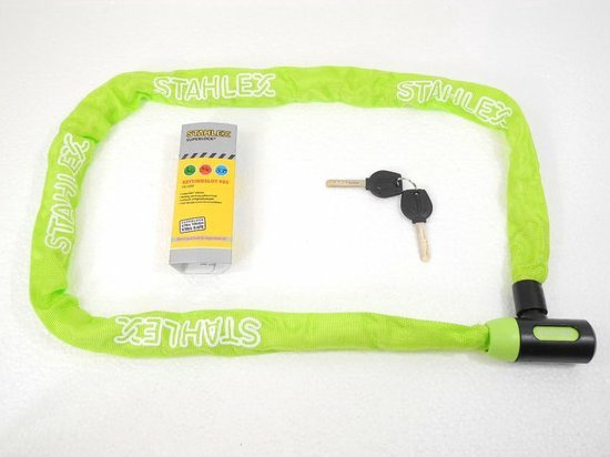 Stahlex Kettingslot - groen - 120 cm - 2 sleutels - scooter / fiets - kabelslot van Stahlex — afbeelding 2