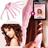 BeautyFit® - Nieuwste Krulspelden - Inclusief E-book - Heatless Curls Roze - Haarrollers - Krullen Zonder Hitte - Krullers - Haar Rollers Zelfklevend - Haarkruller Roze