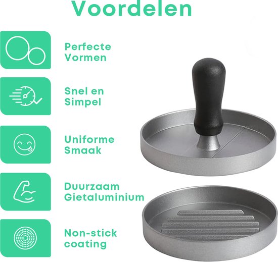 Hamburgerpers - Hamburger Maker - Hamburger Press - BBQ Accessoires - Voor de Perfecte