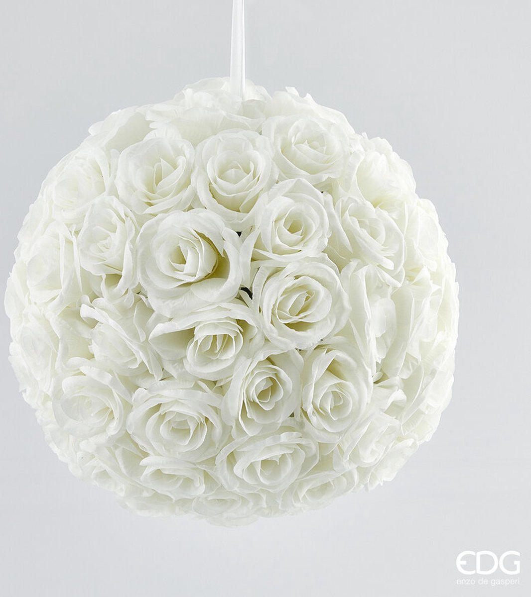 EDG - Enzo De Gasperi Kunstzijde bloemen witte rozenbol D36 sfeer