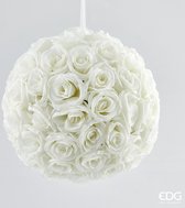 EDG - Enzo De Gasperi Kunstzijde bloemen witte rozenbol D36 sfeer