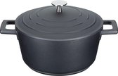 braadpan met deksel 2,5L/20cm, lichtgewicht gegoten aluminium, geschikt voor inductie en oven, zwart