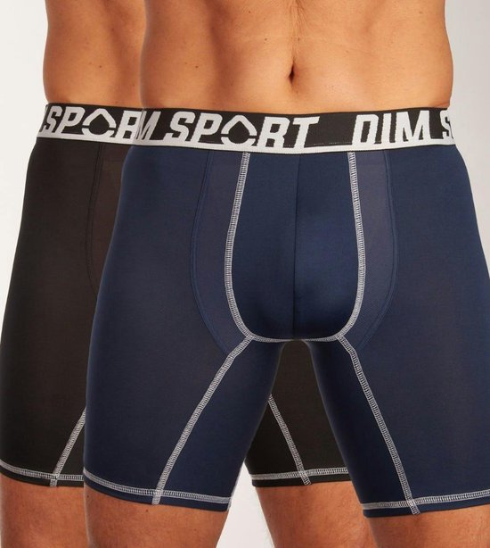 Dim Extra lange short/Sportshort 2 Pack Zwart/Blauw Polyester