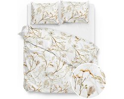 Zohome Zusa Dekbedovertrek- Flanel - Tweepersoons - 200x200/220 cm - Natural
