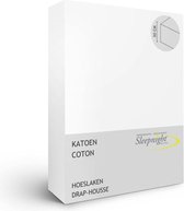 Sleepnight Hoeslaken - Katoen - (hoekhoogte 30 cm ) blanc - B 160 x L 200 cm - Lits-jumeaux - Geschikt voor Standaard Matras/Boxspring/Matras + Topper - 734157-B 160 x L 200 cm