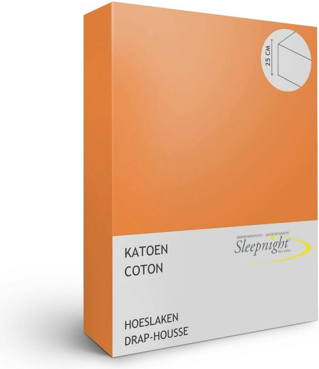 Sleepnight Hoeslaken - Oranje orangeKatoen - LP863537 - B 90 x L 200 cm - Eenpersoons