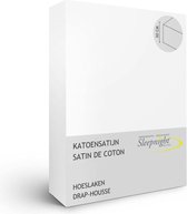 Sleepnight Hoeslaken - Satijn - (hoekhoogte 30 cm ) blanc - B 160 x L 200 cm - Lits-jumeaux - Geschikt voor Standaard Matras/Boxspring/Matras + Topper - 798519-B 160 x L 200 cm
