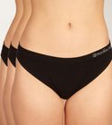 Twee zwarte Bamboo Basics slips, één op de voorgrond, de andere op de achtergrond.