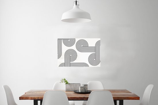 Affiche d'Art - Ronde - Zwart - Wit - 90x60 cm